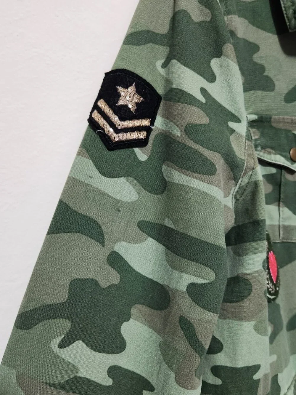 Justice Girls Camo Utility Jacket Street Smart Main Character Energy Grounded 16